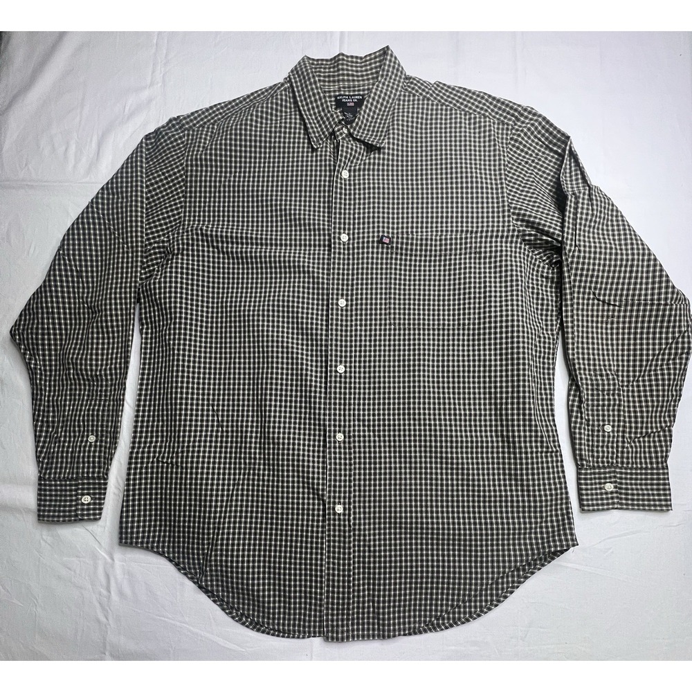 Ralph Lauren Shirt Mens L Brown Plaid Check Classic Preppy Retro Smart Classic